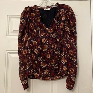 Anthropologie floral chiffon top